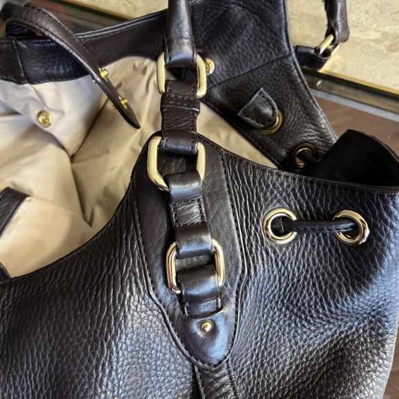 Cole Haan Dark Chocolate Brown Leather Top Handle Zip Closure - beautiful/roomy - Picture 16 of 16